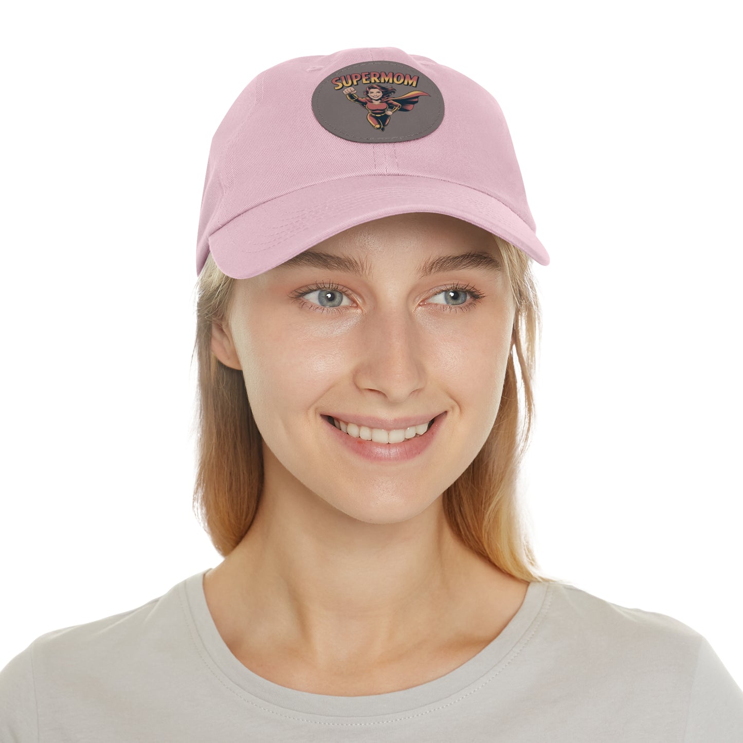 Supermom Dad Hat with Leather Patch, Gift for Moms, Cap for Superheroes, Mother's Day Gift, Casual Hat, Everyday Wear