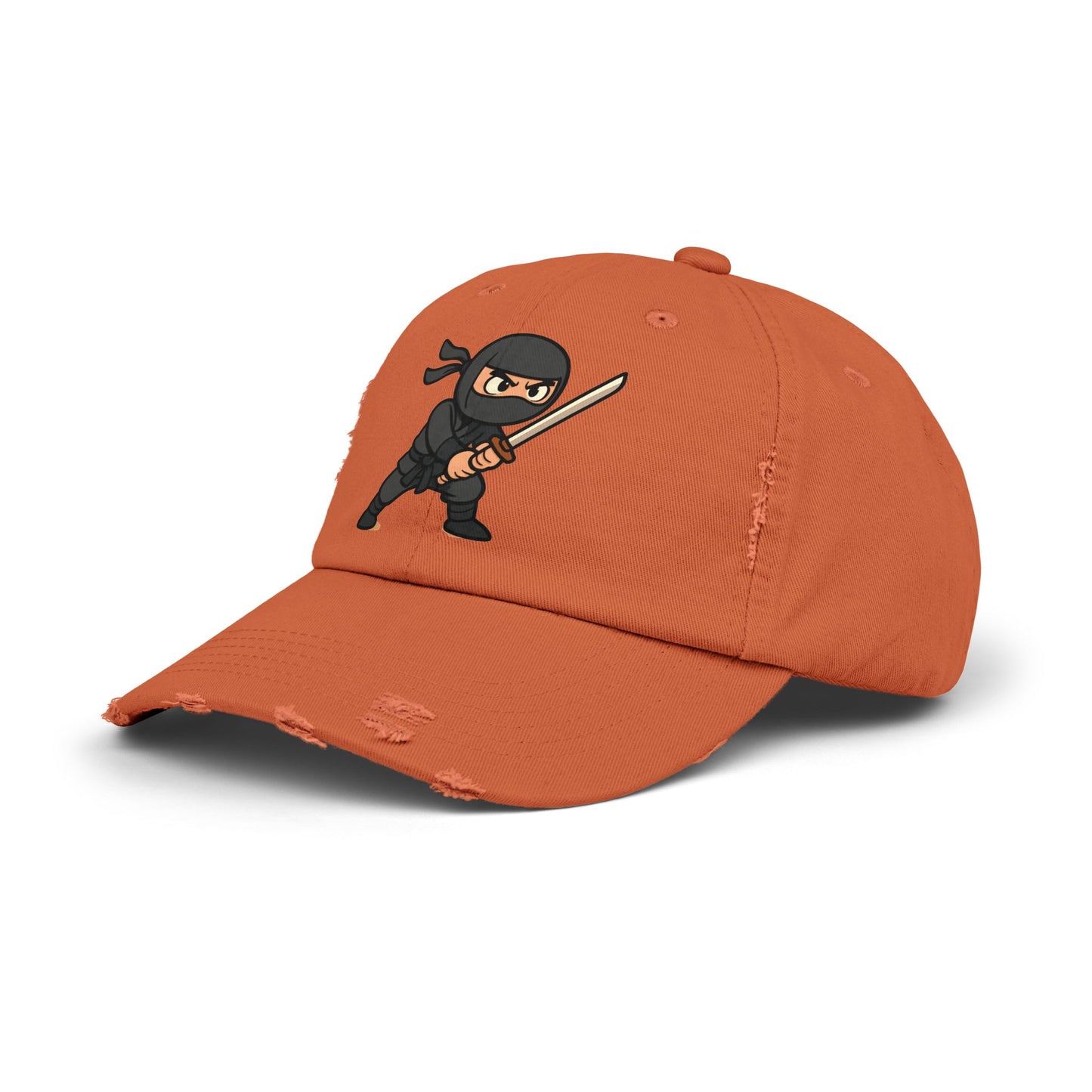 Ninja Unisex Distressed Cap, Fun Gift for Gamers, Trendy Accessory, Casual Wear, Outdoor Hat, Birthday Present