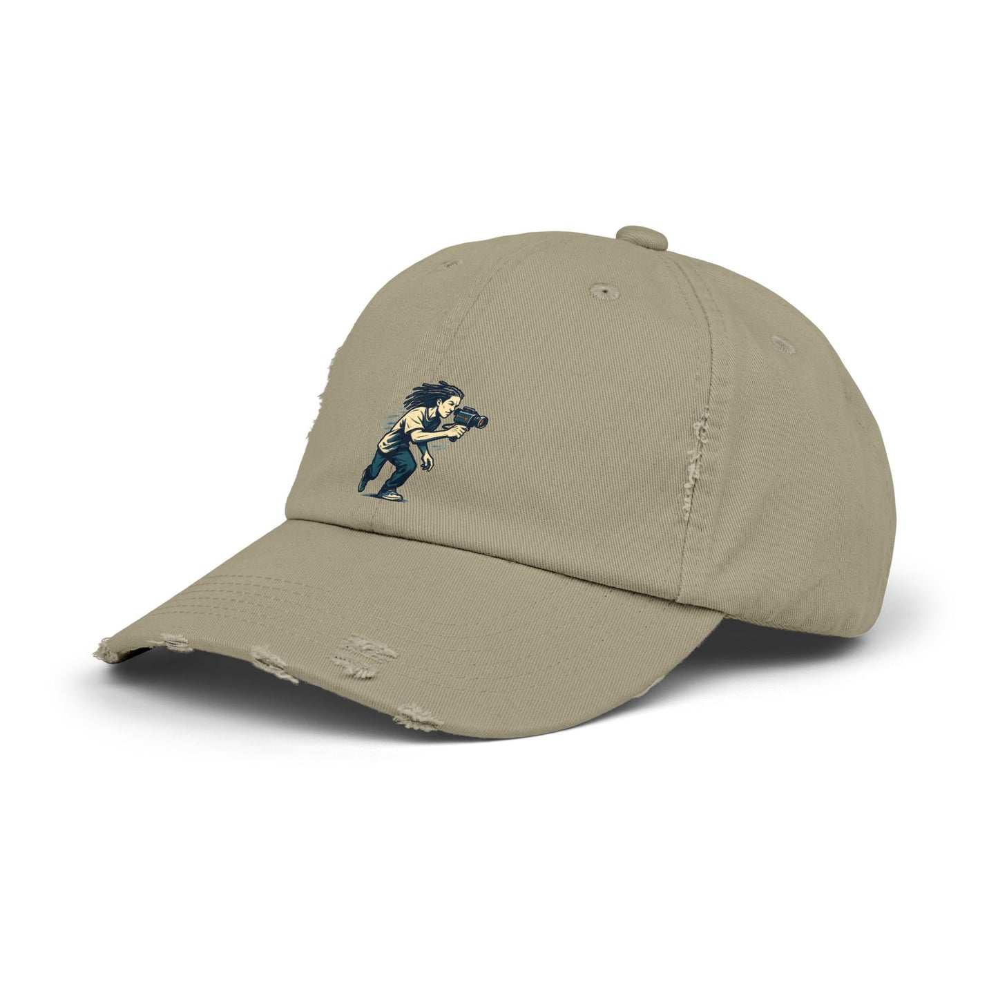 Unisex Distressed Cap with Unique Design, Casual Cap, Streetwear Hat, Gift for Him/Her, Trendy Accessory, Youthful Vibes, Vintage Style