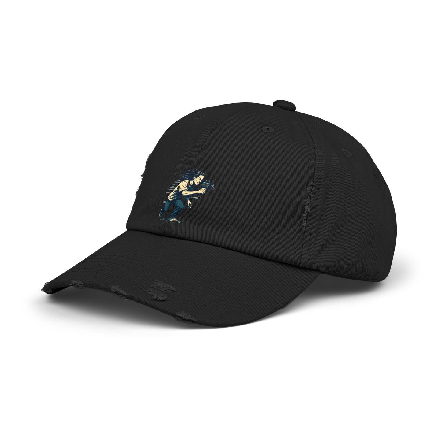 Unisex Distressed Cap with Unique Design, Casual Cap, Streetwear Hat, Gift for Him/Her, Trendy Accessory, Youthful Vibes, Vintage Style