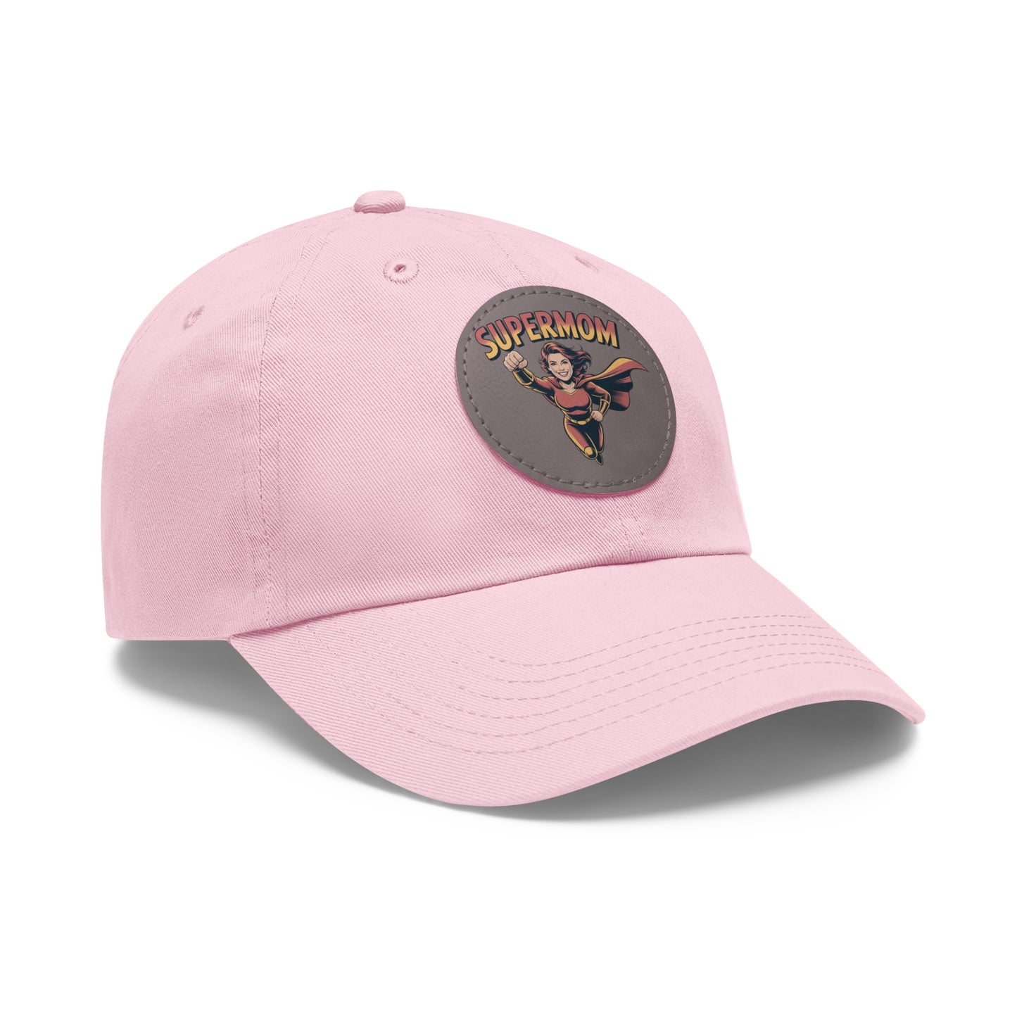 Supermom Dad Hat with Leather Patch, Gift for Moms, Cap for Superheroes, Mother's Day Gift, Casual Hat, Everyday Wear