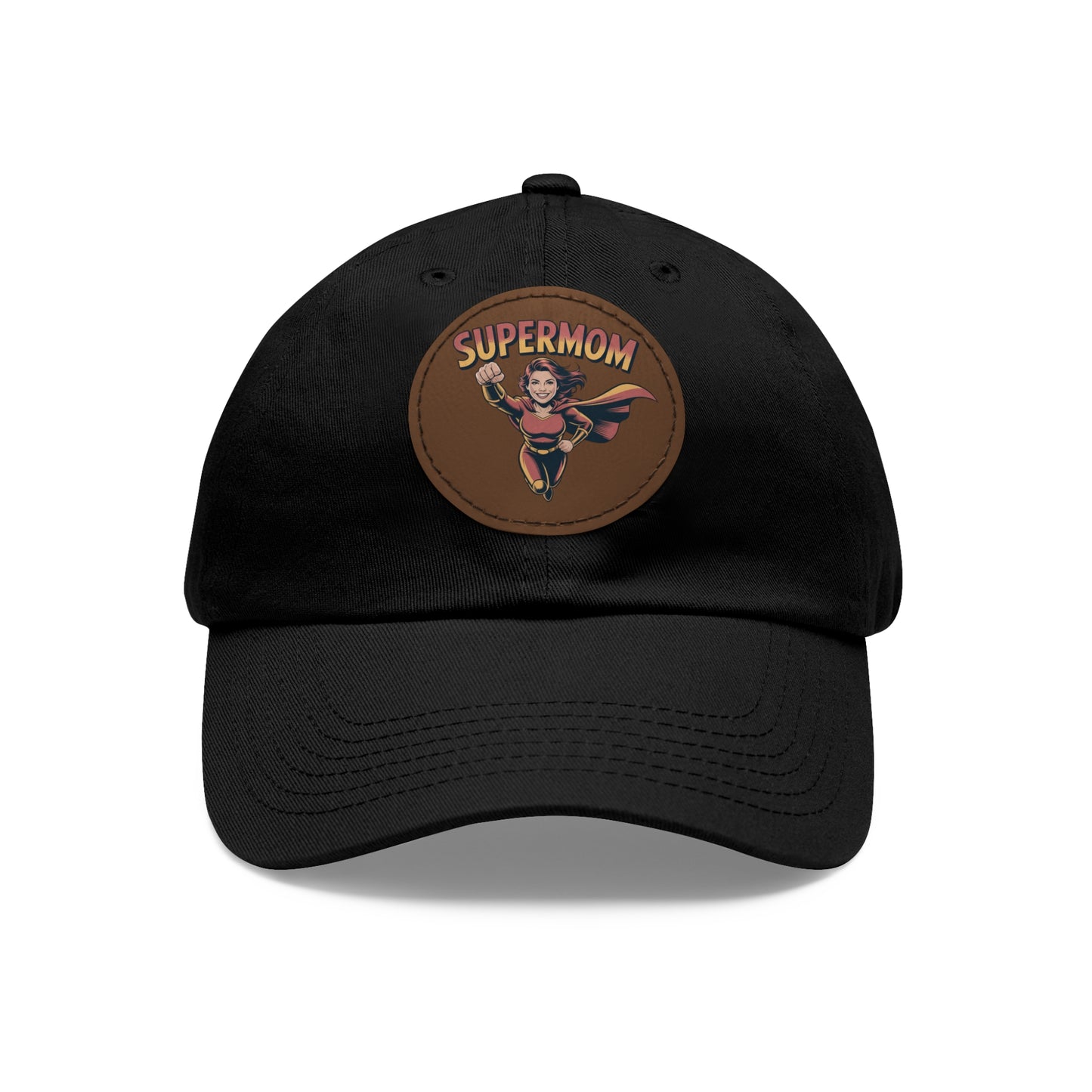 Supermom Dad Hat with Leather Patch, Gift for Moms, Cap for Superheroes, Mother's Day Gift, Casual Hat, Everyday Wear