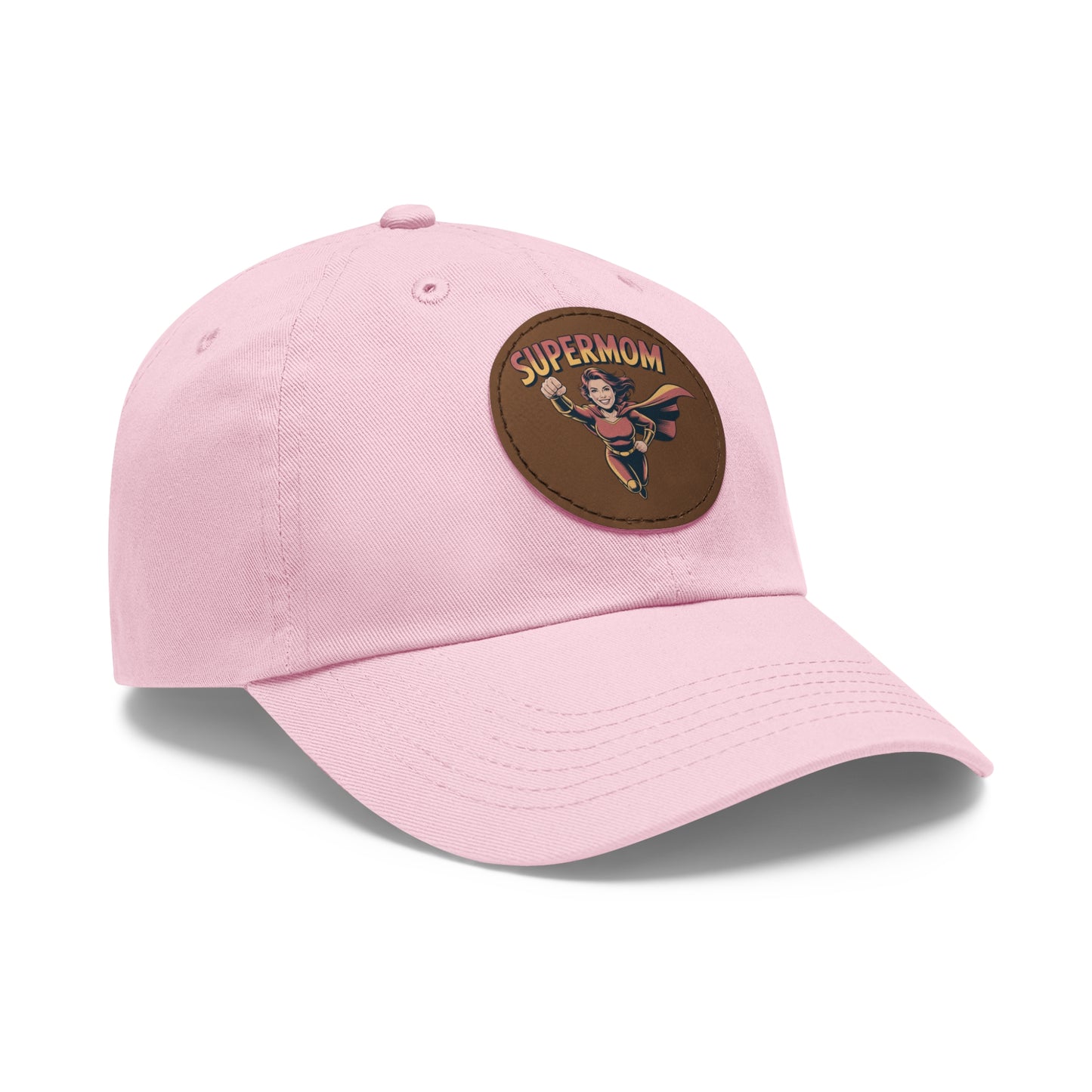 Supermom Dad Hat with Leather Patch, Gift for Moms, Cap for Superheroes, Mother's Day Gift, Casual Hat, Everyday Wear