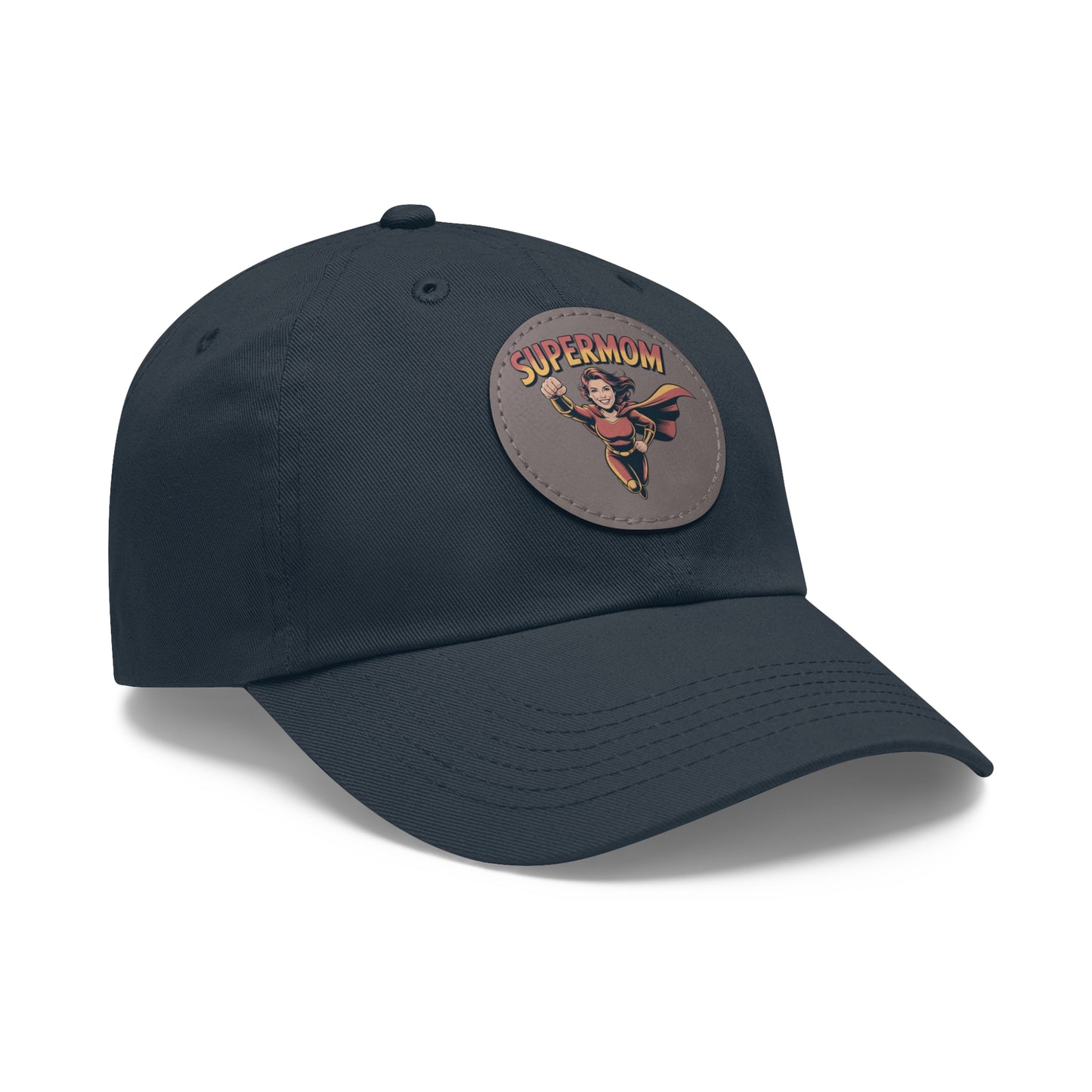 Supermom Dad Hat with Leather Patch, Gift for Moms, Cap for Superheroes, Mother's Day Gift, Casual Hat, Everyday Wear