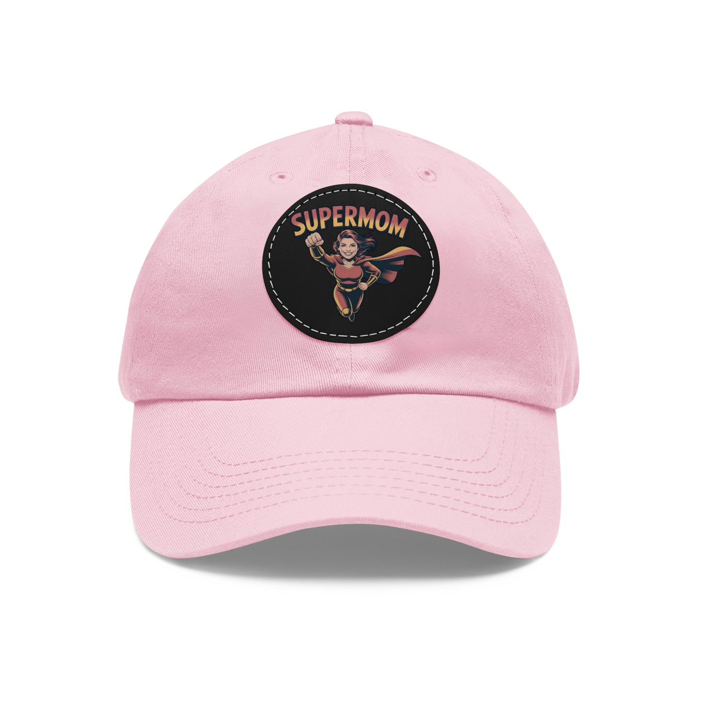 Supermom Dad Hat with Leather Patch, Gift for Moms, Cap for Superheroes, Mother's Day Gift, Casual Hat, Everyday Wear