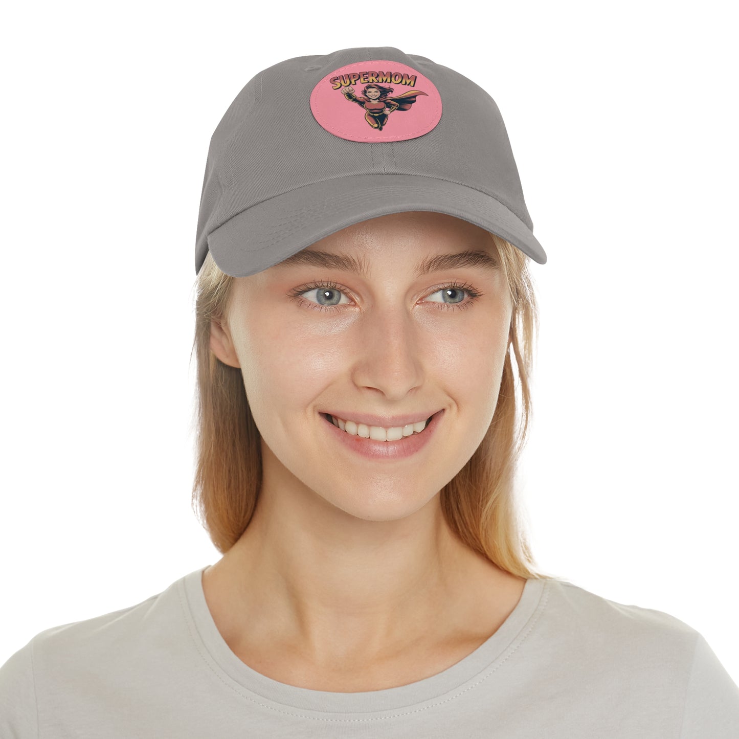 Supermom Dad Hat with Leather Patch, Gift for Moms, Cap for Superheroes, Mother's Day Gift, Casual Hat, Everyday Wear