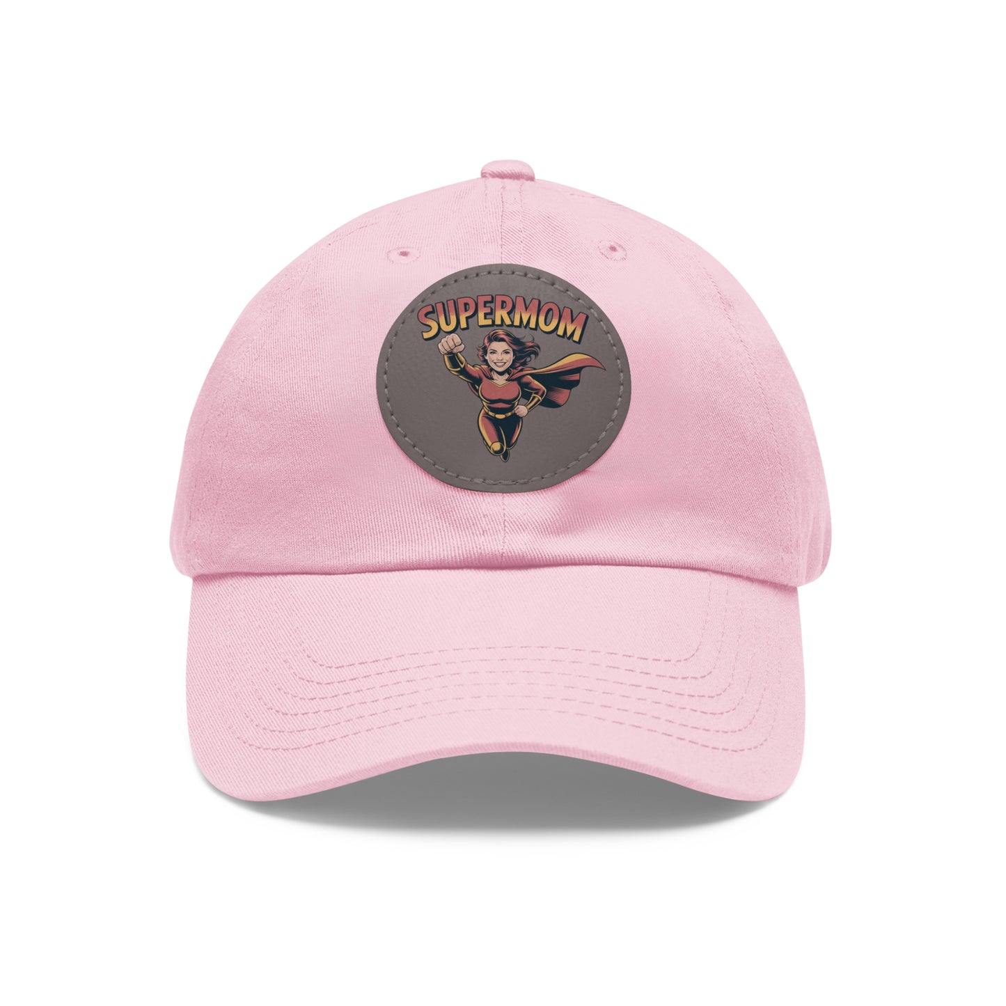 Supermom Dad Hat with Leather Patch, Gift for Moms, Cap for Superheroes, Mother's Day Gift, Casual Hat, Everyday Wear