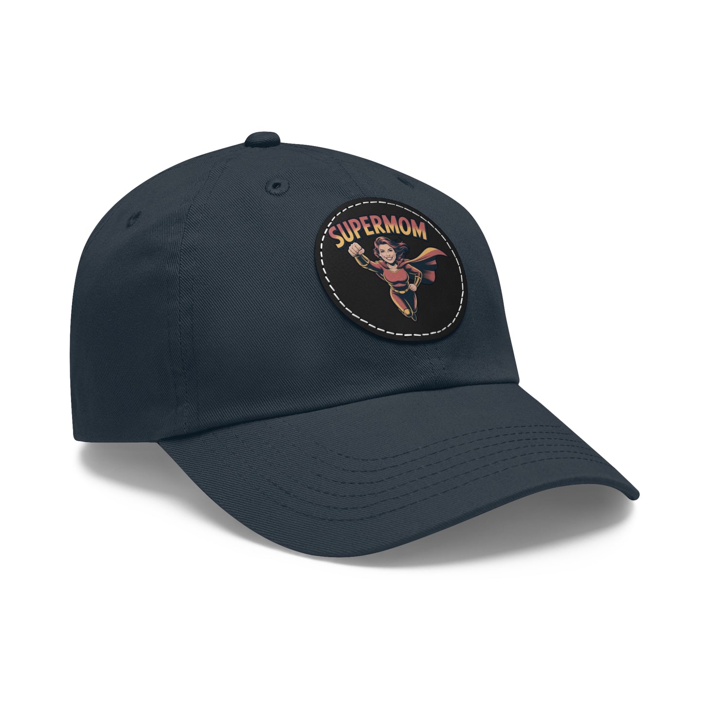 Supermom Dad Hat with Leather Patch, Gift for Moms, Cap for Superheroes, Mother's Day Gift, Casual Hat, Everyday Wear