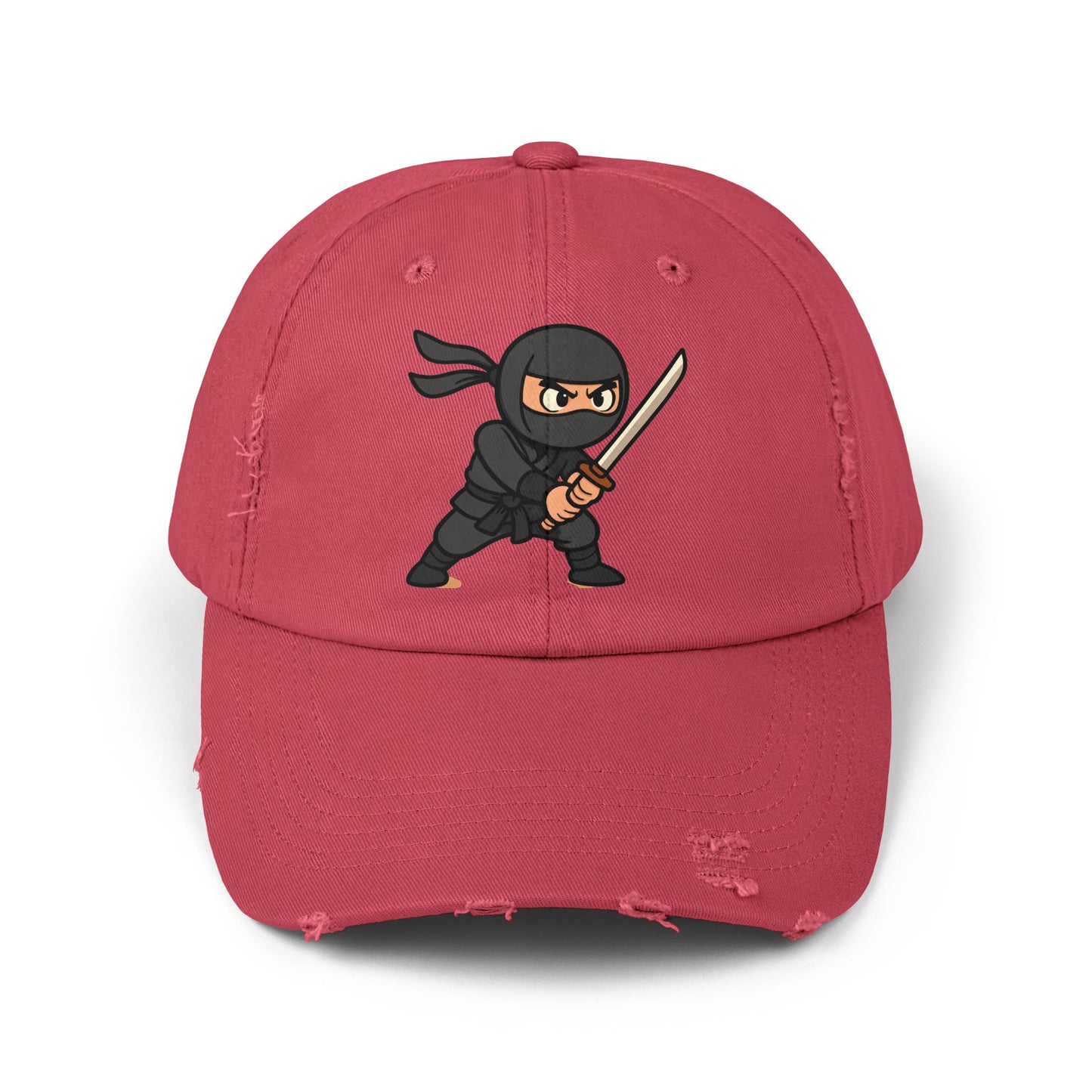 Ninja Unisex Distressed Cap, Fun Gift for Gamers, Trendy Accessory, Casual Wear, Outdoor Hat, Birthday Present