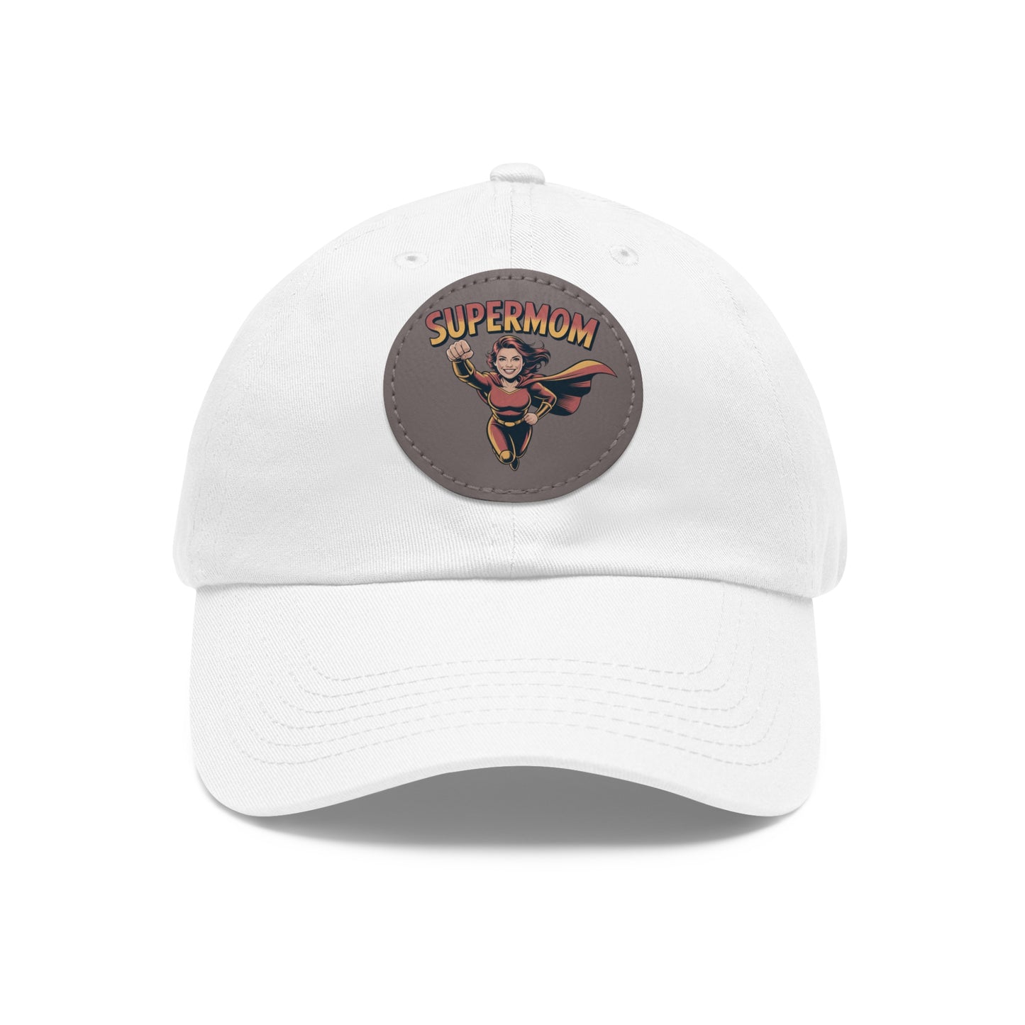 Supermom Dad Hat with Leather Patch, Gift for Moms, Cap for Superheroes, Mother's Day Gift, Casual Hat, Everyday Wear