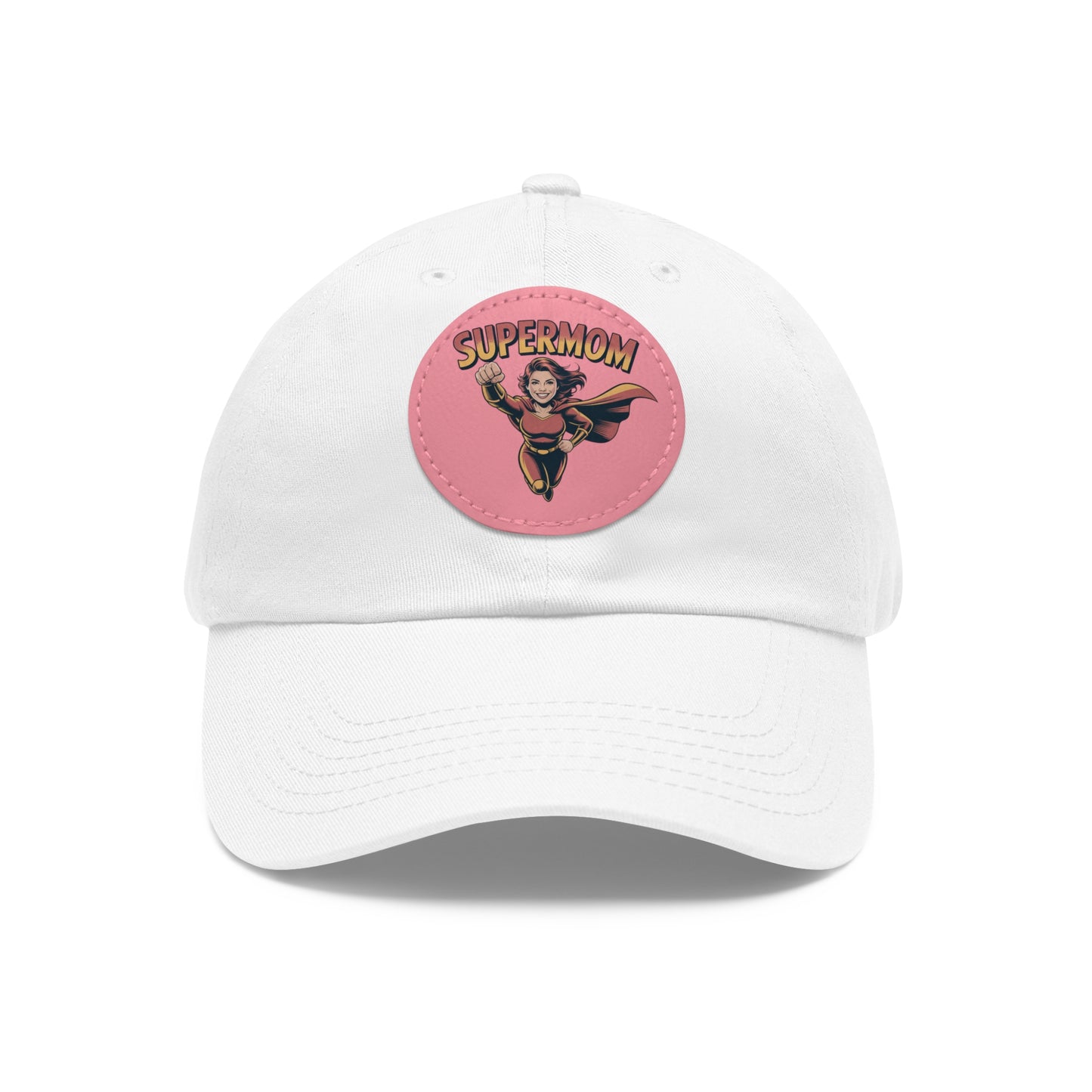 Supermom Dad Hat with Leather Patch, Gift for Moms, Cap for Superheroes, Mother's Day Gift, Casual Hat, Everyday Wear