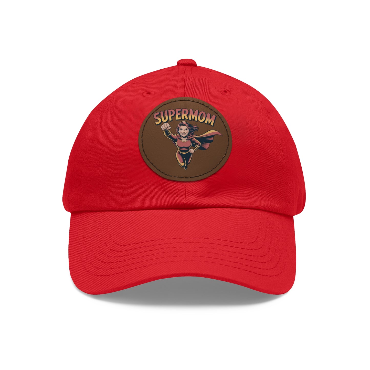 Supermom Dad Hat with Leather Patch, Gift for Moms, Cap for Superheroes, Mother's Day Gift, Casual Hat, Everyday Wear