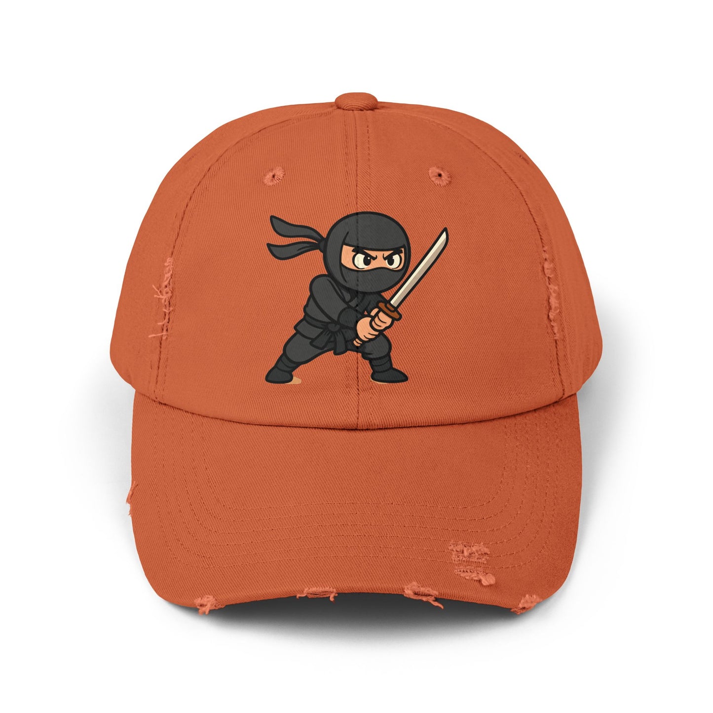 Ninja Unisex Distressed Cap, Fun Gift for Gamers, Trendy Accessory, Casual Wear, Outdoor Hat, Birthday Present