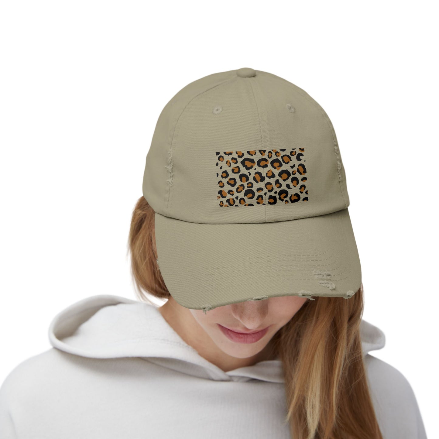 Distressed Leopard Print Cap | Trendy Unisex Hat for Casual Style, Summer Accessories, Outdoor Fun, Fashion Statement, Gift Idea