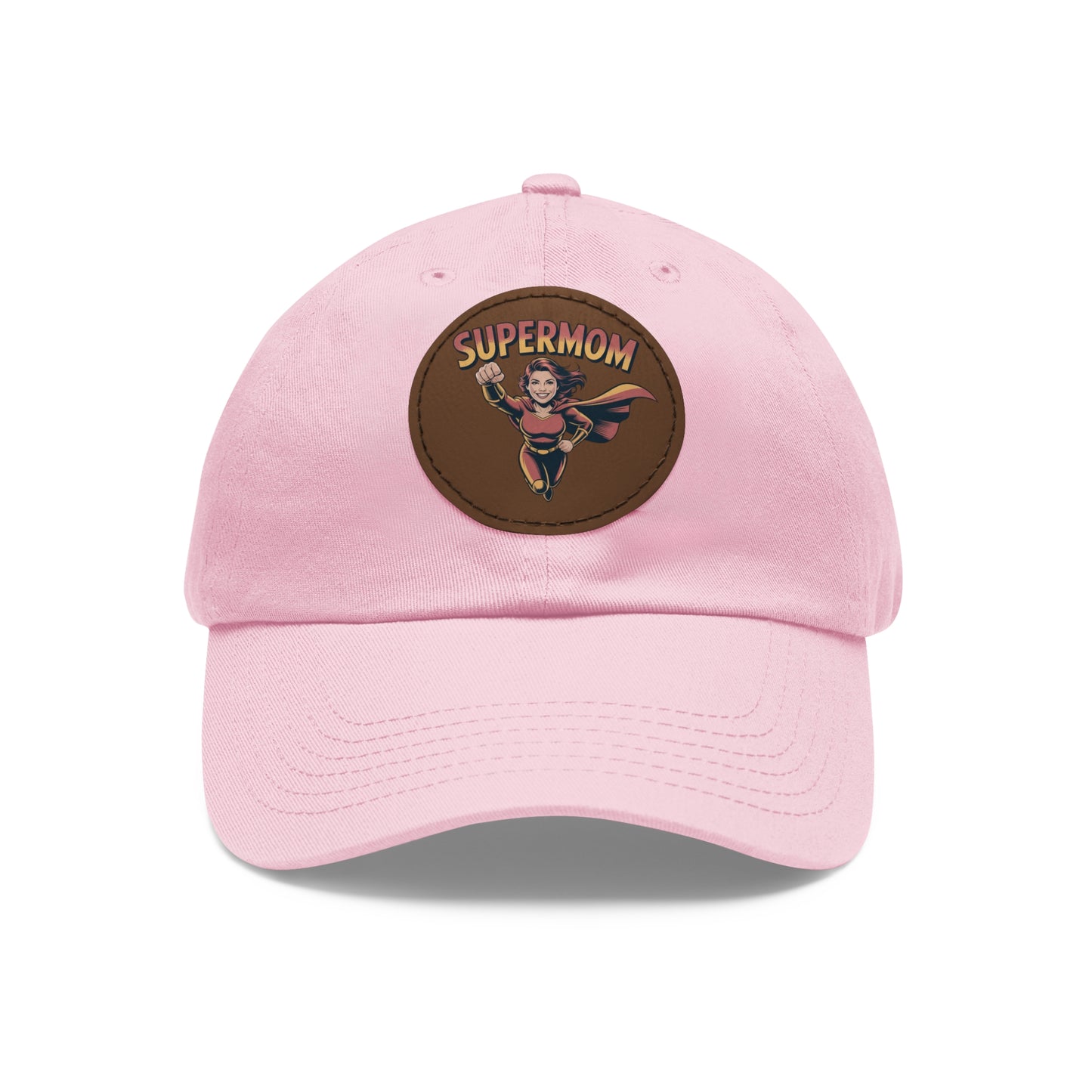 Supermom Dad Hat with Leather Patch, Gift for Moms, Cap for Superheroes, Mother's Day Gift, Casual Hat, Everyday Wear