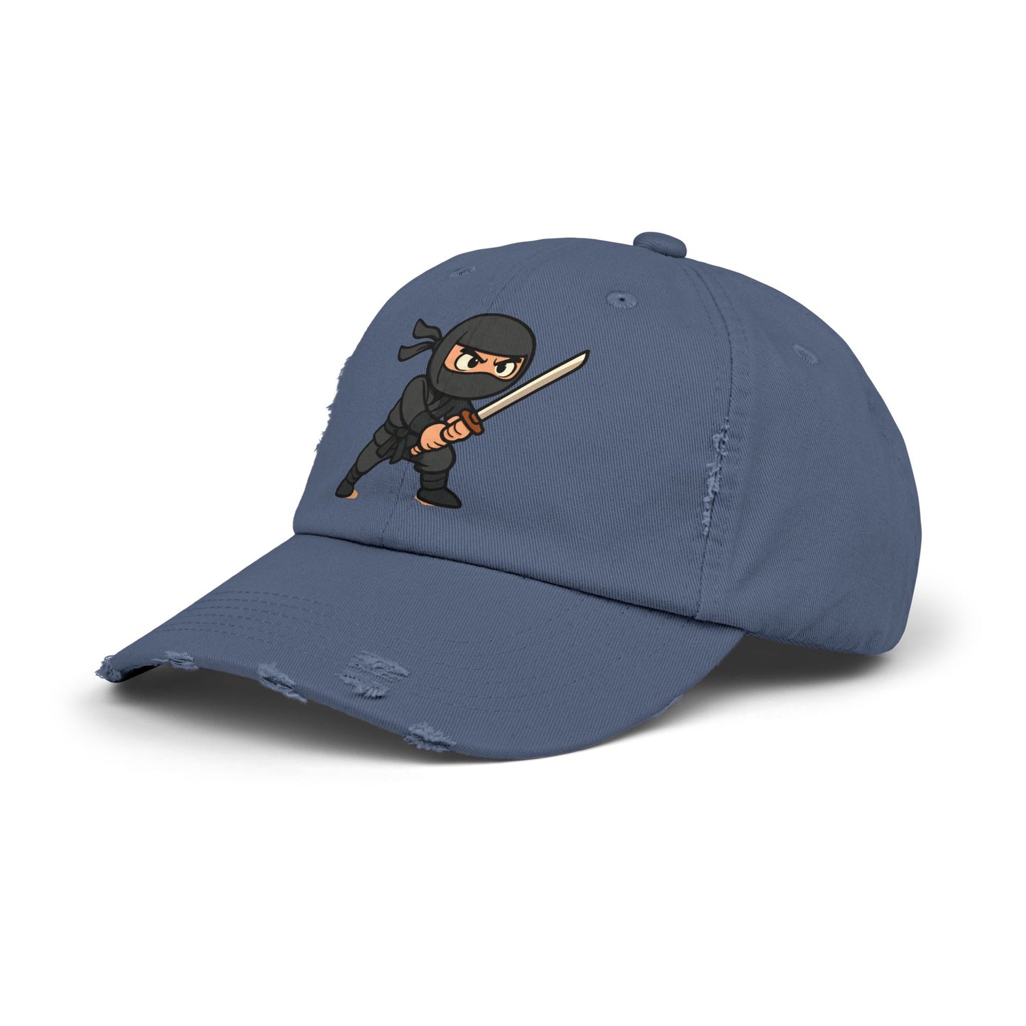Ninja Unisex Distressed Cap, Fun Gift for Gamers, Trendy Accessory, Casual Wear, Outdoor Hat, Birthday Present