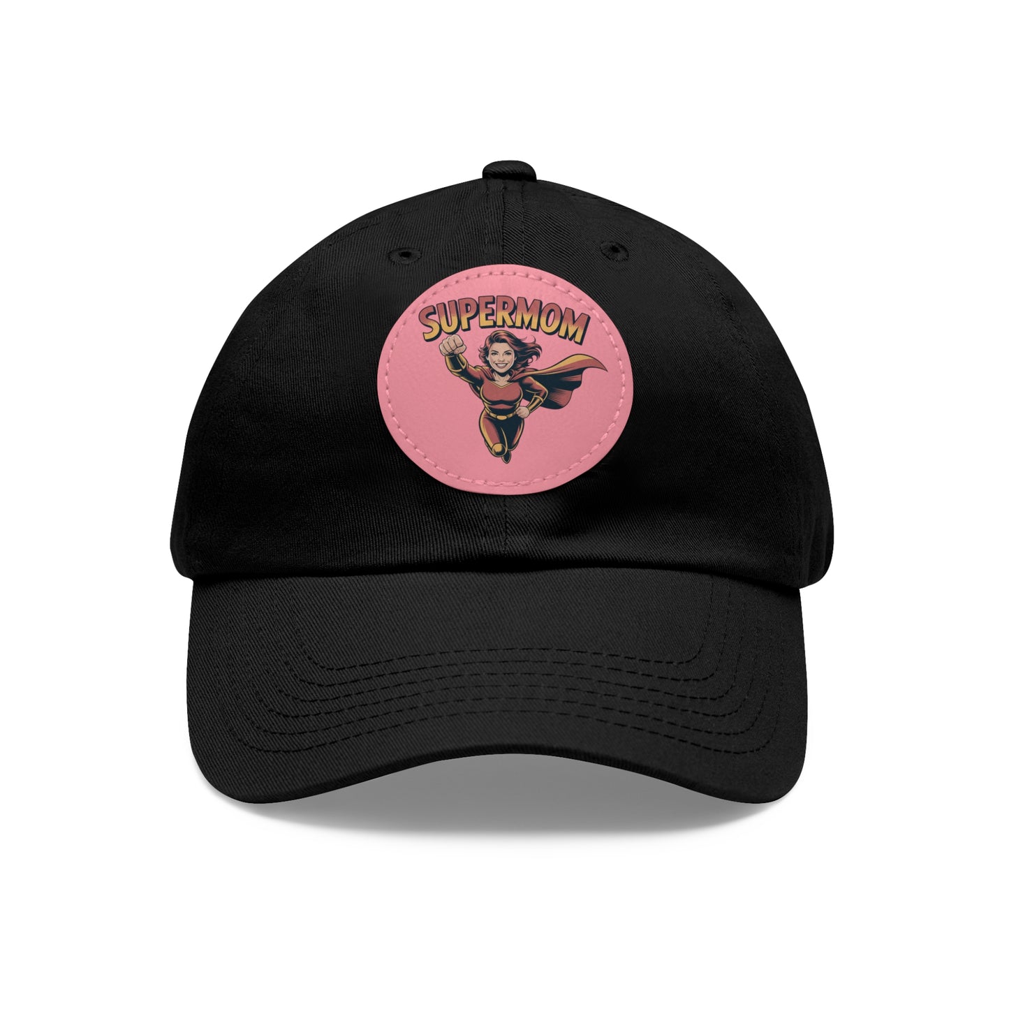 Supermom Dad Hat with Leather Patch, Gift for Moms, Cap for Superheroes, Mother's Day Gift, Casual Hat, Everyday Wear