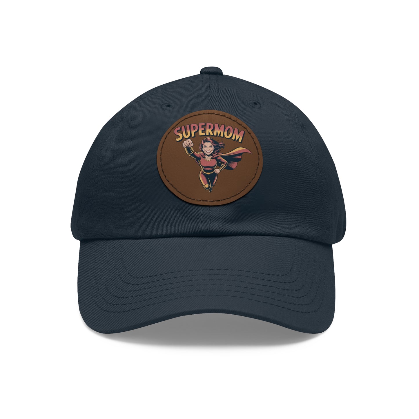 Supermom Dad Hat with Leather Patch, Gift for Moms, Cap for Superheroes, Mother's Day Gift, Casual Hat, Everyday Wear