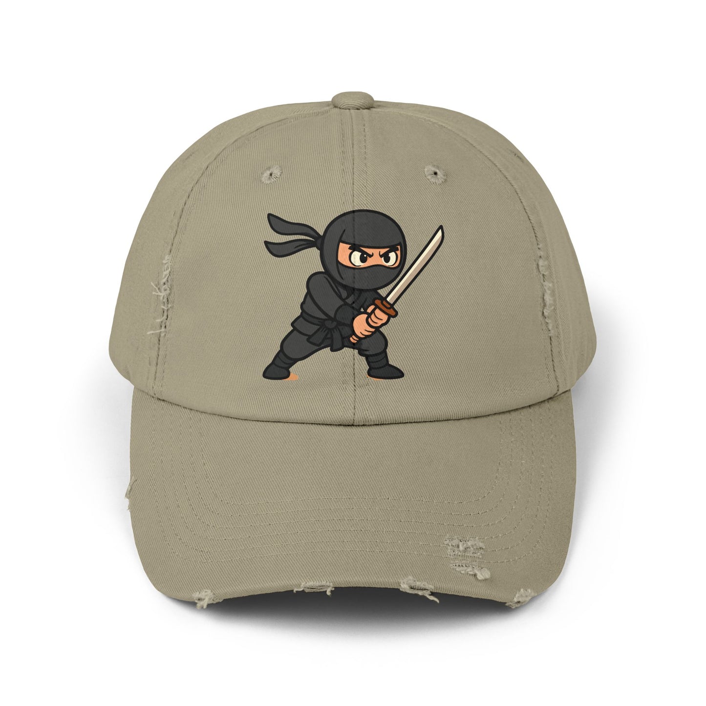 Ninja Unisex Distressed Cap, Fun Gift for Gamers, Trendy Accessory, Casual Wear, Outdoor Hat, Birthday Present