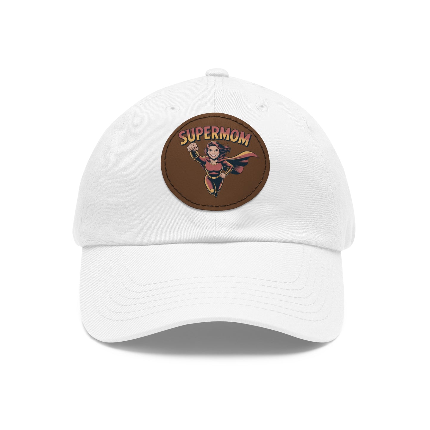 Supermom Dad Hat with Leather Patch, Gift for Moms, Cap for Superheroes, Mother's Day Gift, Casual Hat, Everyday Wear