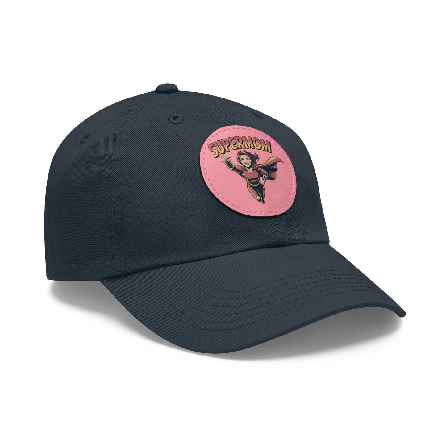Supermom Dad Hat with Leather Patch, Gift for Moms, Cap for Superheroes, Mother's Day Gift, Casual Hat, Everyday Wear