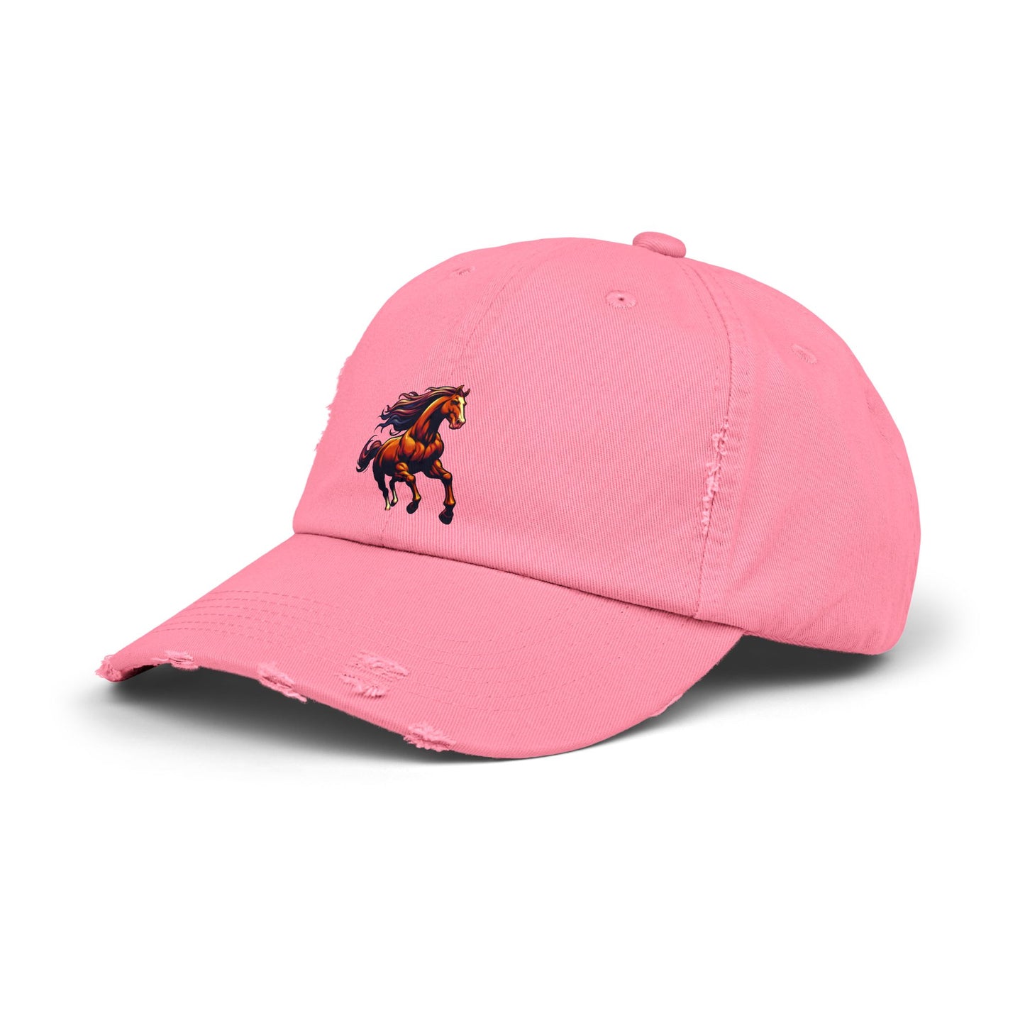 Vibrant Horse Distressed Cap | Unisex, Casual Style, Perfect Gift for Animal Lovers, Summer Outings, Outdoor Adventures, Birthdays