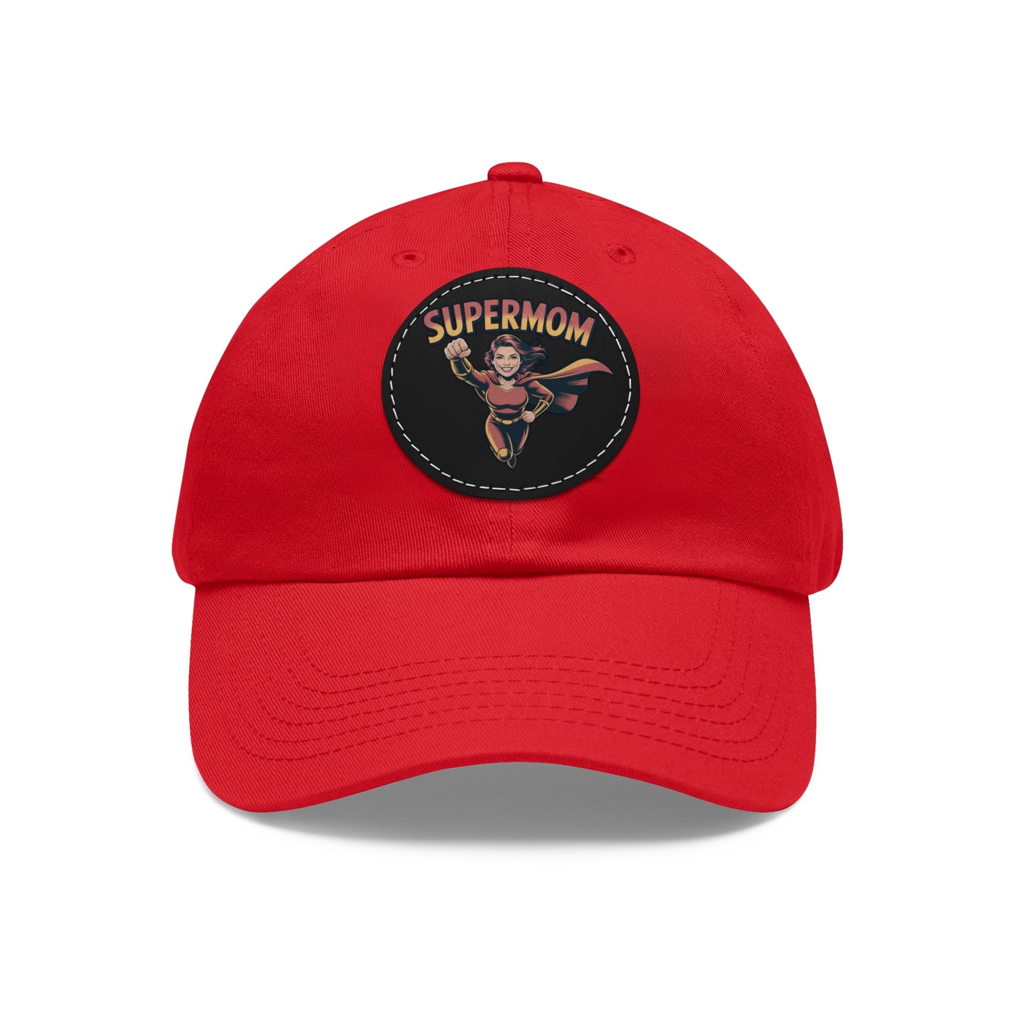 Supermom Dad Hat with Leather Patch, Gift for Moms, Cap for Superheroes, Mother's Day Gift, Casual Hat, Everyday Wear