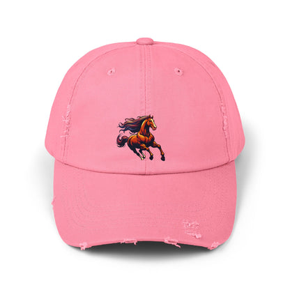 Vibrant Horse Distressed Cap | Unisex, Casual Style, Perfect Gift for Animal Lovers, Summer Outings, Outdoor Adventures, Birthdays