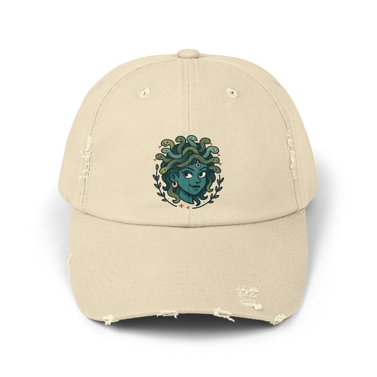 Medusa Distressed Cap | Unisex Fashion Hat, Vintage Look Cap, Perfect Gift for Summers, Festivals, Outdoor Activities, Everyday Wear
