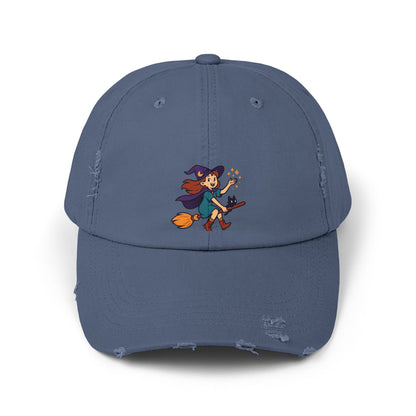 Adorable Witch Distressed Cap - Fun Halloween Gear, Casual Everyday Wear, Witchcraft Gift, Festival Accessory, Seasonal Style