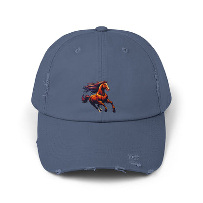 Vibrant Horse Distressed Cap | Unisex, Casual Style, Perfect Gift for Animal Lovers, Summer Outings, Outdoor Adventures, Birthdays