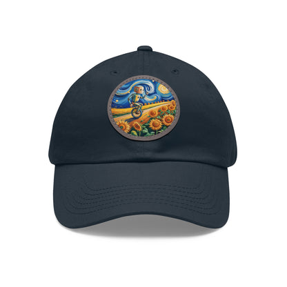Dad Hat with Leather Patch (Round)