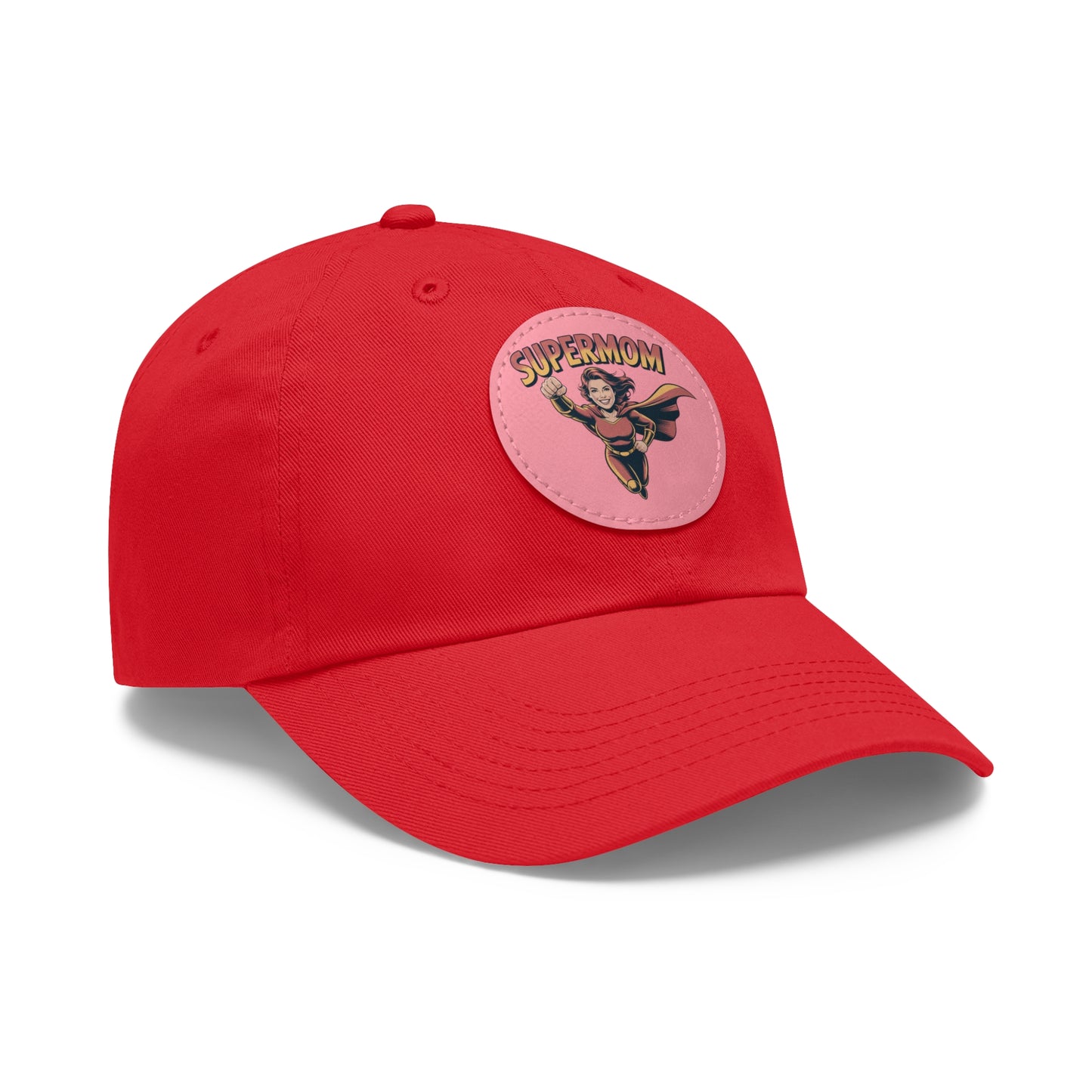 Supermom Dad Hat with Leather Patch, Gift for Moms, Cap for Superheroes, Mother's Day Gift, Casual Hat, Everyday Wear
