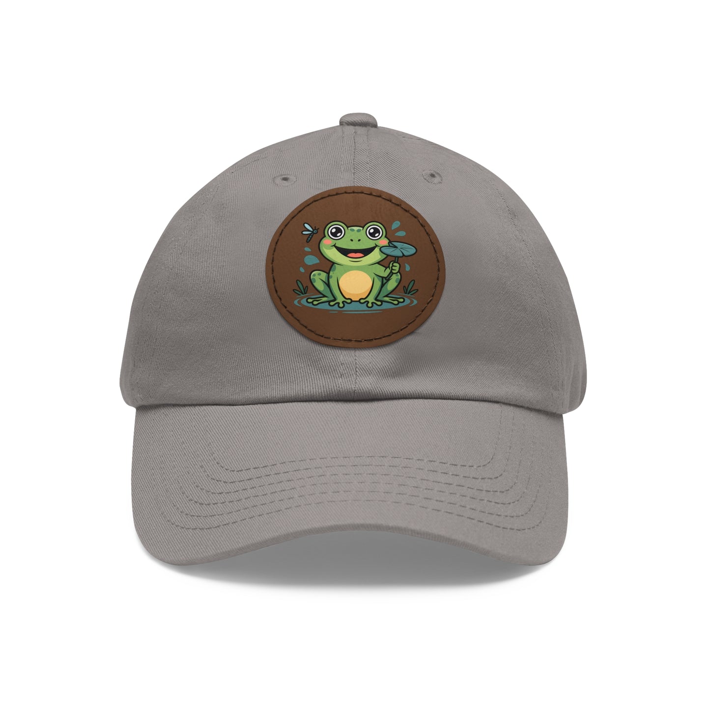 Dad Hat with Leather Patch (Round)