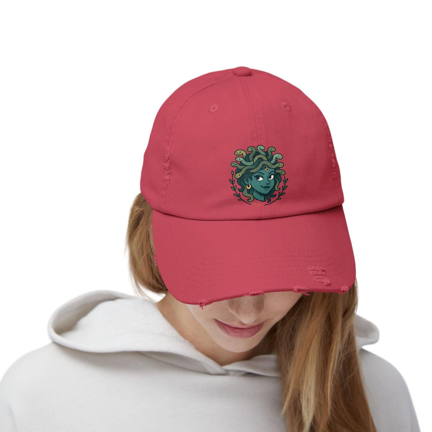 Medusa Distressed Cap | Unisex Fashion Hat, Vintage Look Cap, Perfect Gift for Summers, Festivals, Outdoor Activities, Everyday Wear