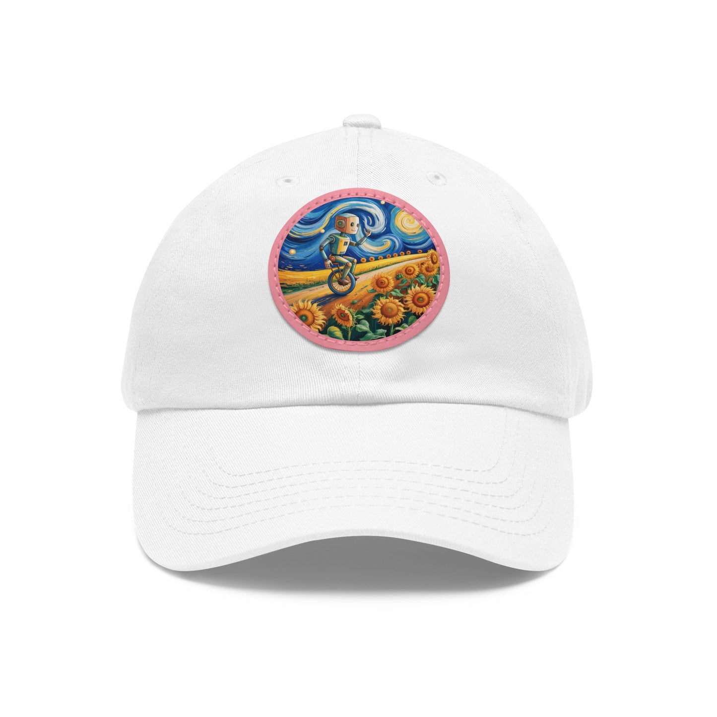 Dad Hat with Leather Patch (Round)