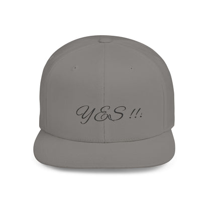 Stylish Flat Bill Snapback Hat - Trendy Yes!! Cap for Casual Outfits, Gift for Fashion Lovers, Unisex Headwear