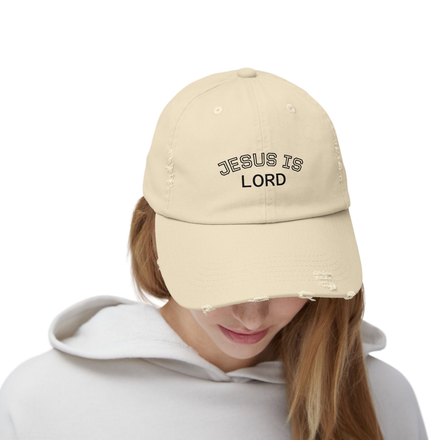 Faith-Inspired Unisex Distressed Cap - Casual Hat, Christian Apparel, Stylish Gift, Summer Accessory, Everyday Wear
