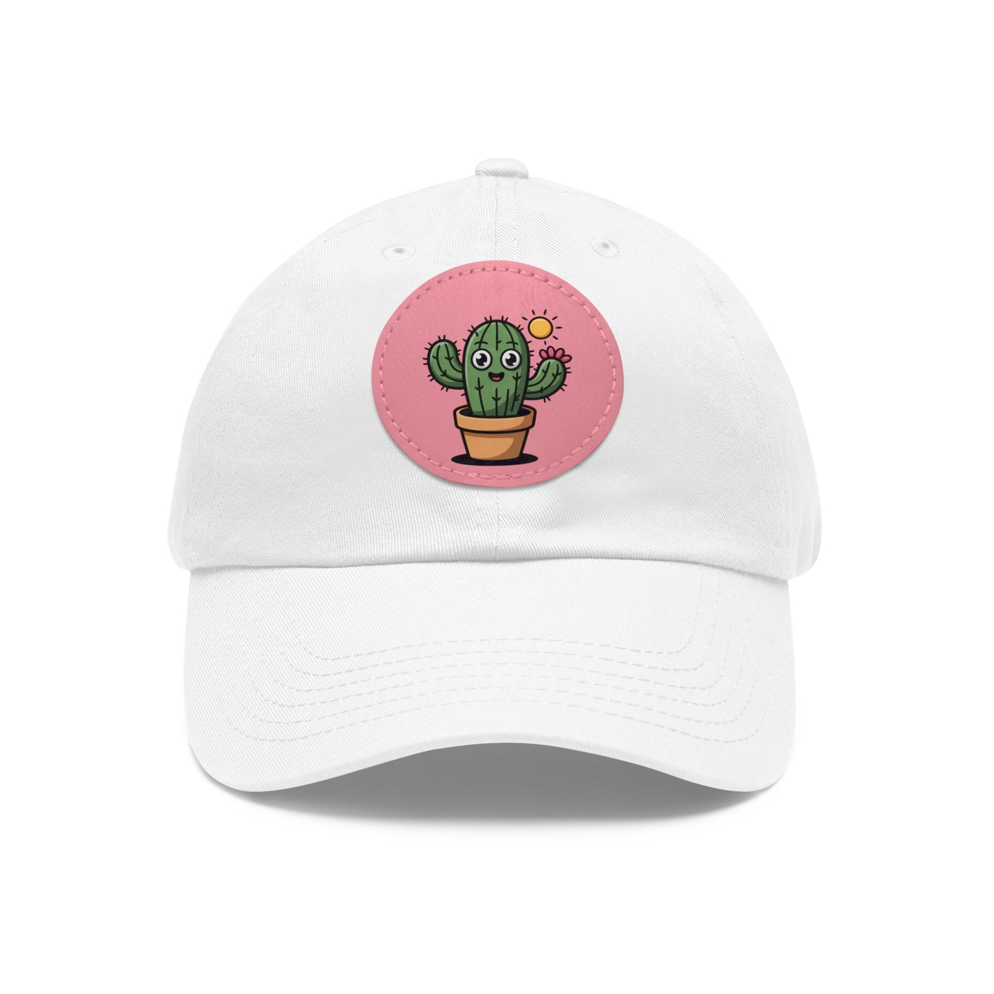 Cactus Dad Hat with Leather Patch, Cute Summer Cap, Gift for Plant Lovers, Adjustable Dad Hat, Trendy Accessories