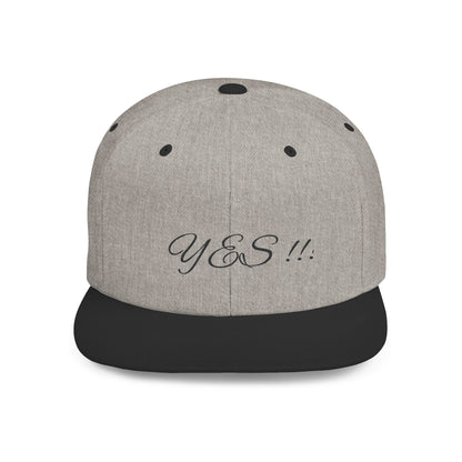 Stylish Flat Bill Snapback Hat - Trendy Yes!! Cap for Casual Outfits, Gift for Fashion Lovers, Unisex Headwear