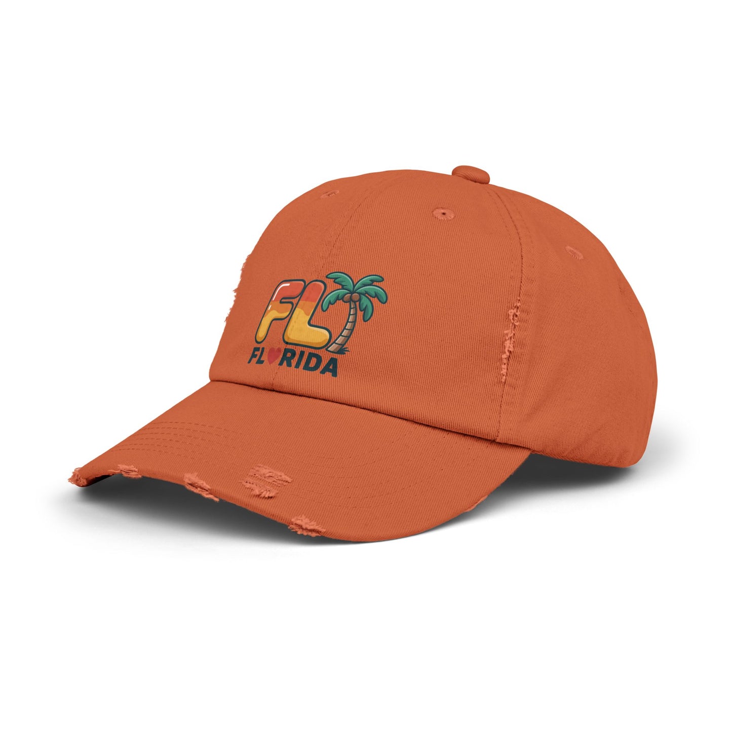 Vibrant Florida Distressed Cap, Casual Summer Hat, Beach Accessories, Travel Gift, Outdoor Apparel, Unisex Headwear
