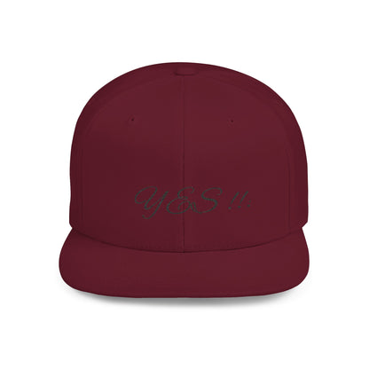Stylish Flat Bill Snapback Hat - Trendy Yes!! Cap for Casual Outfits, Gift for Fashion Lovers, Unisex Headwear