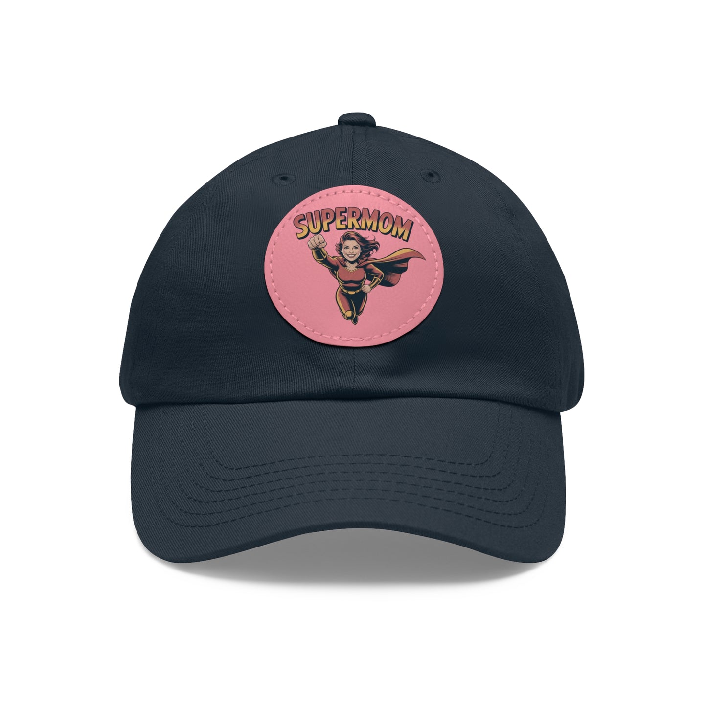Supermom Dad Hat with Leather Patch, Gift for Moms, Cap for Superheroes, Mother's Day Gift, Casual Hat, Everyday Wear