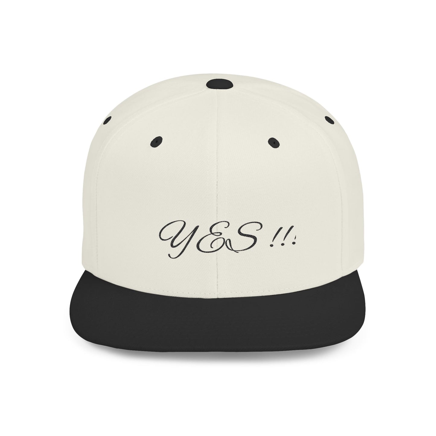 Stylish Flat Bill Snapback Hat - Trendy Yes!! Cap for Casual Outfits, Gift for Fashion Lovers, Unisex Headwear