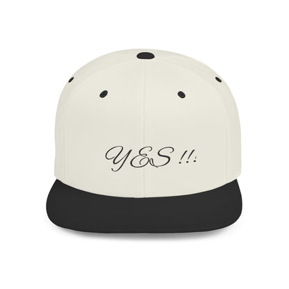Stylish Flat Bill Snapback Hat - Trendy Yes!! Cap for Casual Outfits, Gift for Fashion Lovers, Unisex Headwear