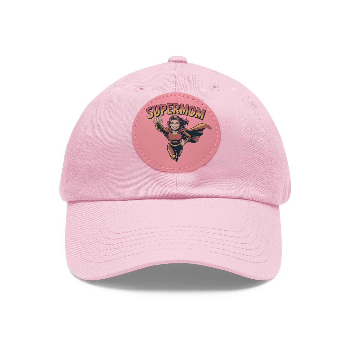 Supermom Dad Hat with Leather Patch, Gift for Moms, Cap for Superheroes, Mother's Day Gift, Casual Hat, Everyday Wear