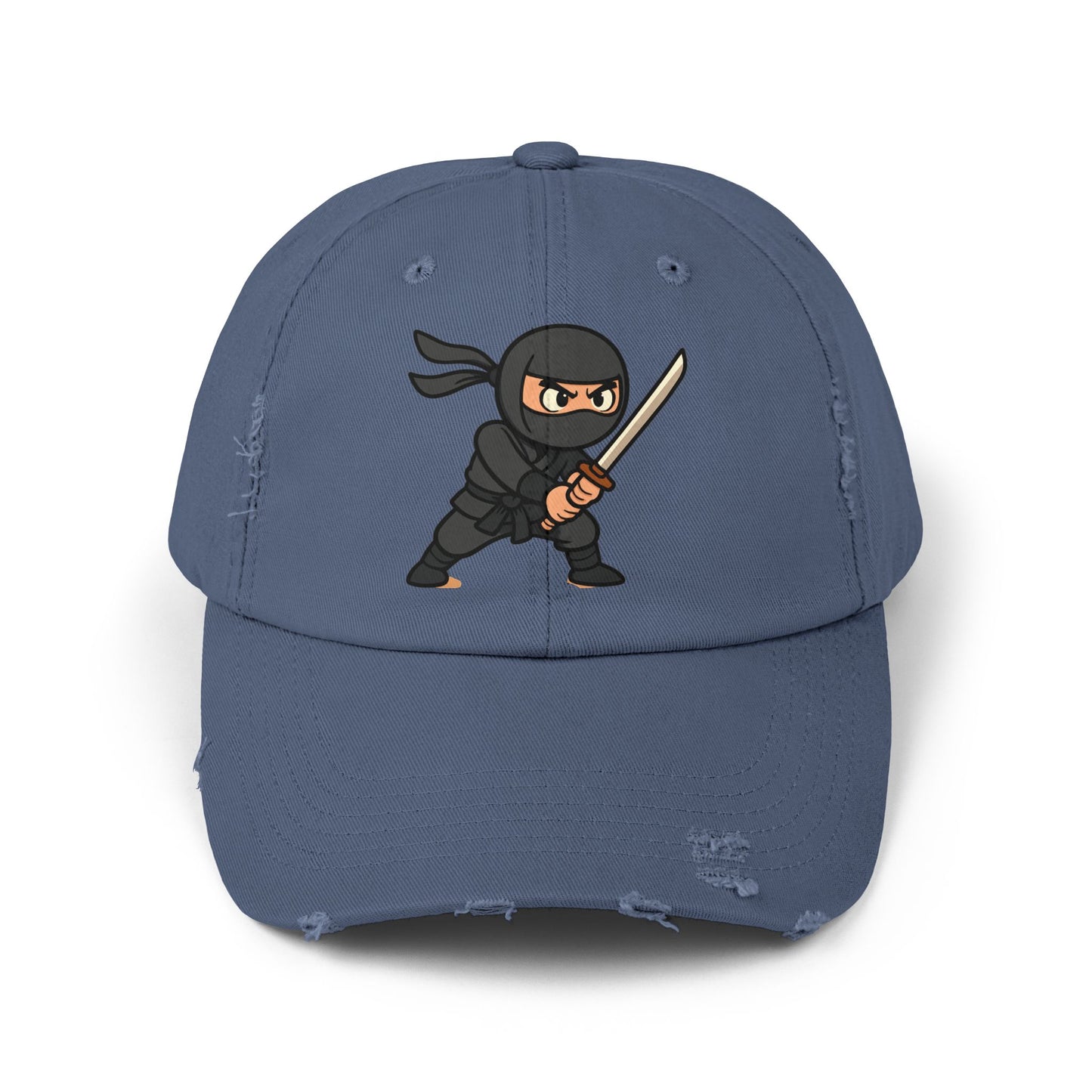 Ninja Unisex Distressed Cap, Fun Gift for Gamers, Trendy Accessory, Casual Wear, Outdoor Hat, Birthday Present
