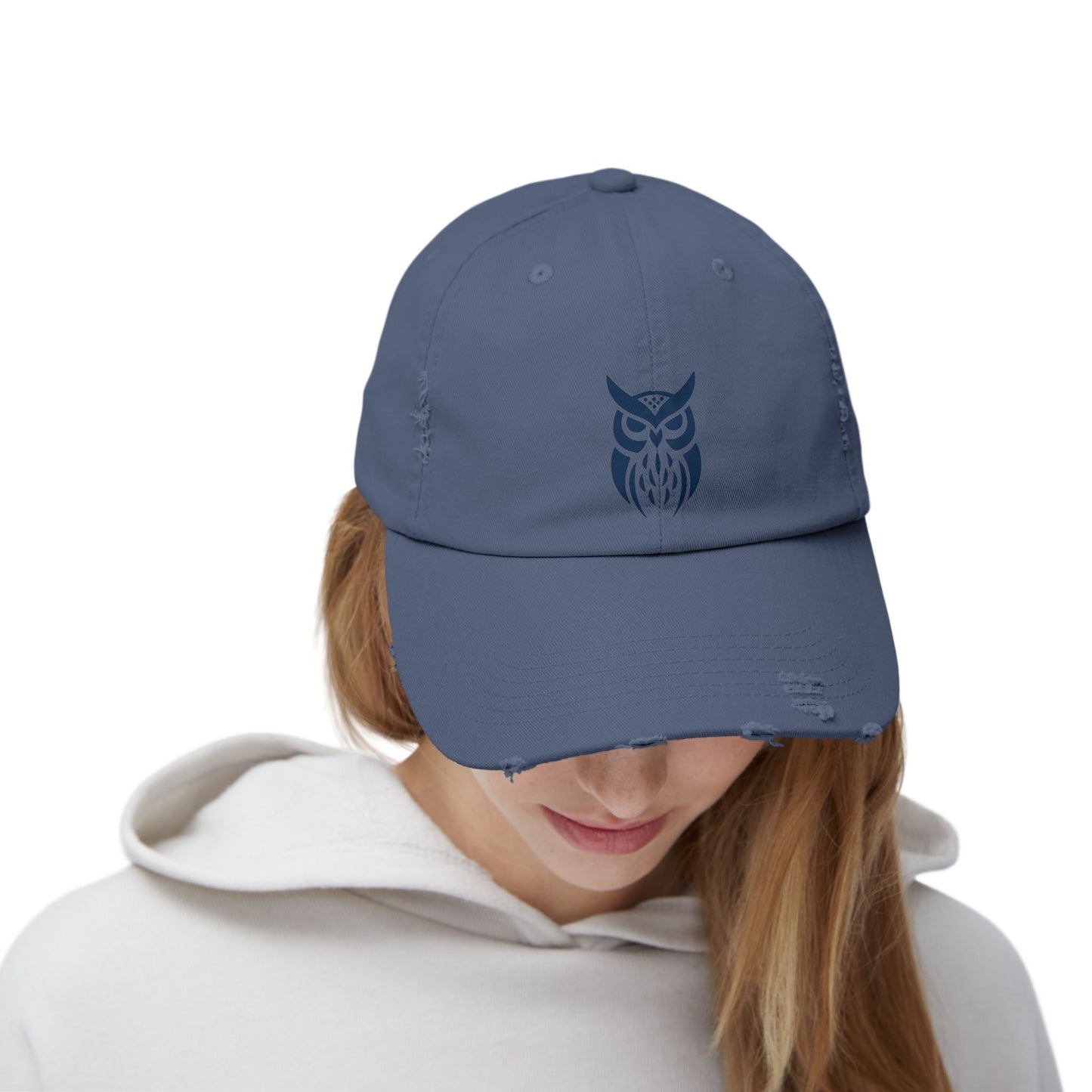 Stylish Owl Distressed Cap for Casual Vibes, Unisex Cap, Gift for Owl Lovers, Trendy Headwear, Perfect for Outdoor Adventures