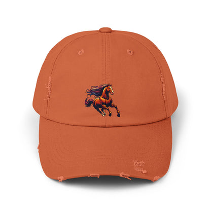 Vibrant Horse Distressed Cap | Unisex, Casual Style, Perfect Gift for Animal Lovers, Summer Outings, Outdoor Adventures, Birthdays