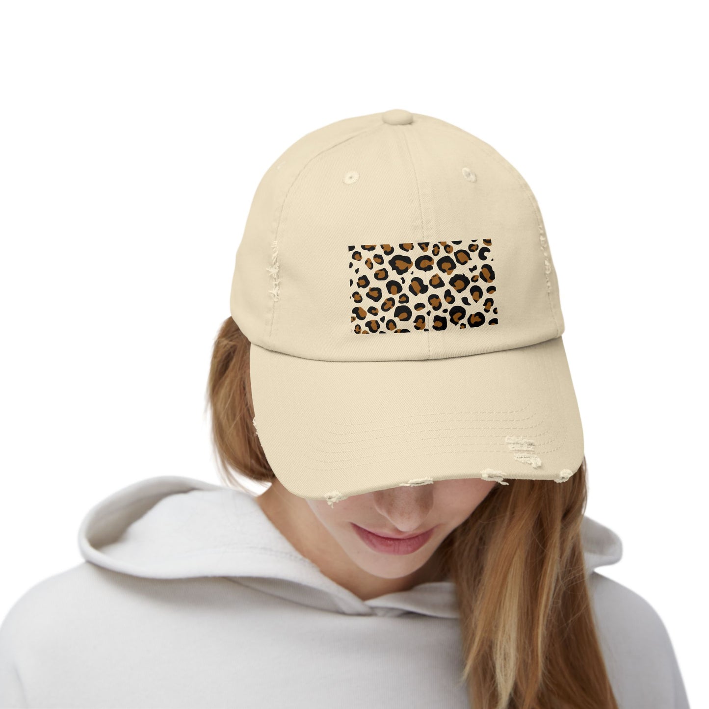 Distressed Leopard Print Cap | Trendy Unisex Hat for Casual Style, Summer Accessories, Outdoor Fun, Fashion Statement, Gift Idea